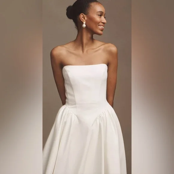 halter a line lace wedding dresses Halter Scoop-Neck Off-Shoulder Sleeveless Pleated A-Line Wedding Dress –  Laxag main image 0